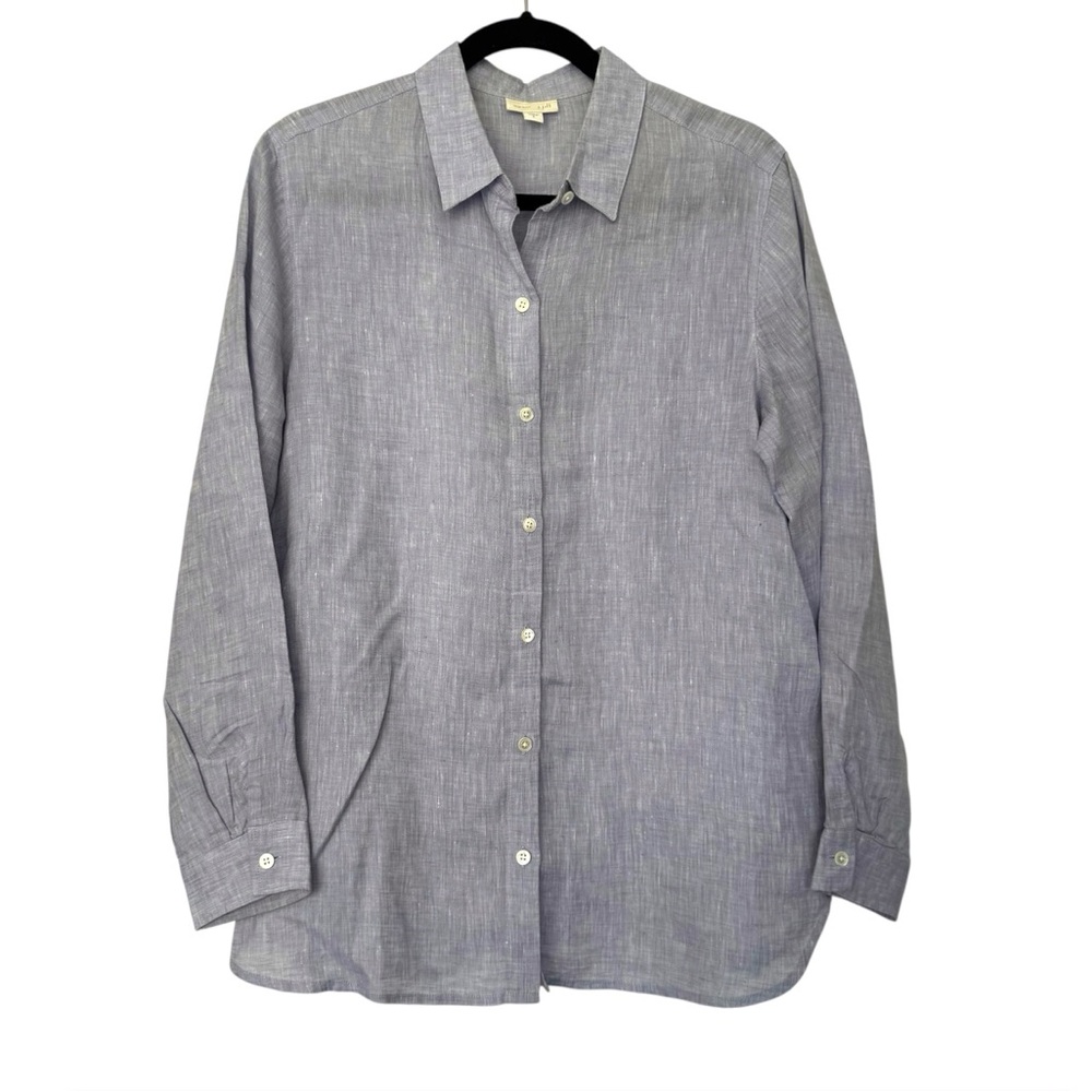 J. Jill‎ Linen Button Down Shirt Blue